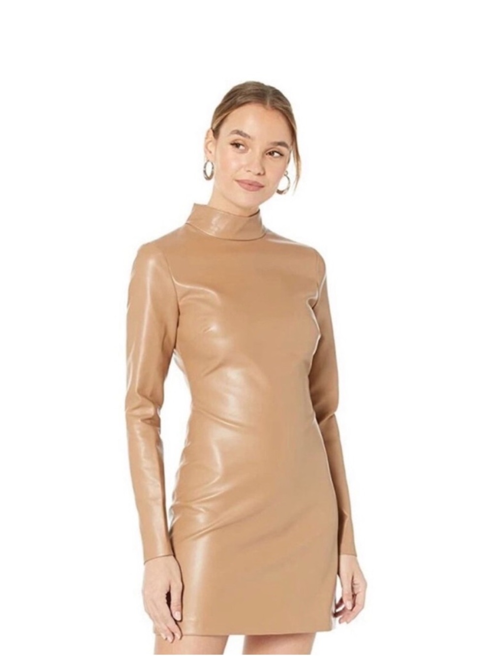 Harley Vegan Leather Dress in Tan - Bardot